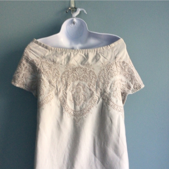 J.Jill Linen Eyelet off Shoulder Dress L - Picture 3 of 4